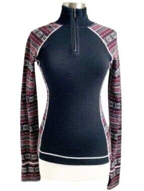 Dakini 100% Merino Wool Quarter-Zip Baselayer Sweater Size Large